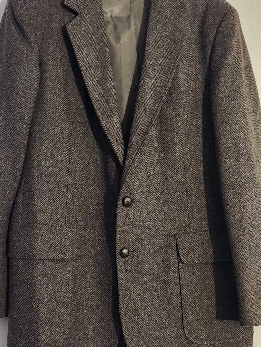 Vintage Imperial by Haggar Herringbone Wool Sport Coat Blazer Size :42L